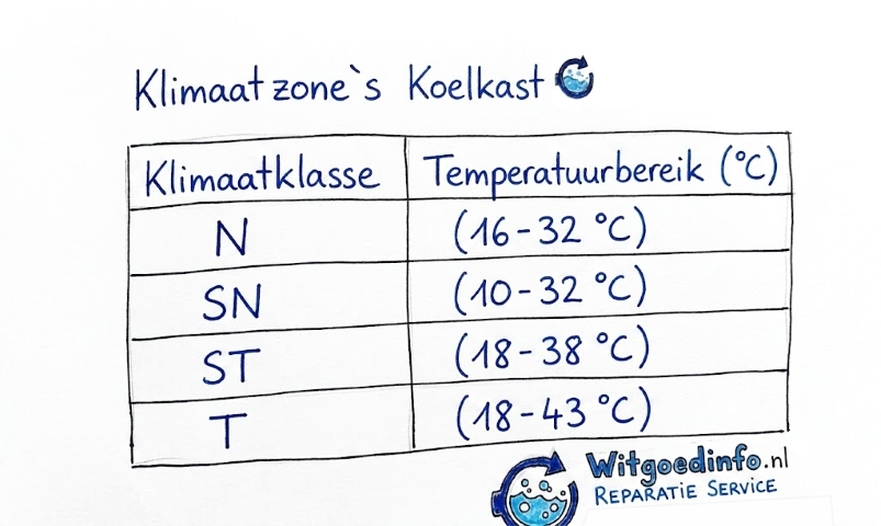 Klimaatklasse koelkast Witgoedinfo